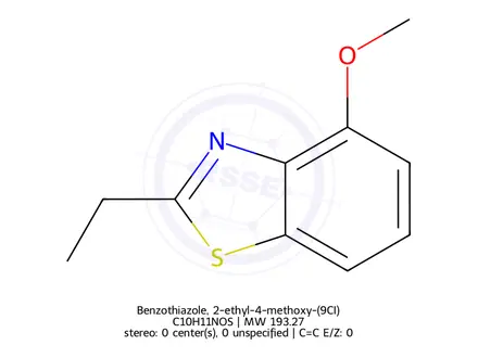 Chemical structure of Benzothiazole, 2-ethyl-4-methoxy-(9CI)