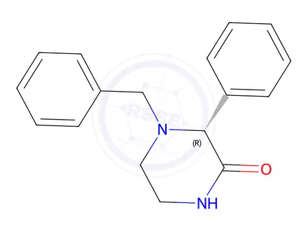 Chemical structure of (R)-4-benzyl-3-phenylpiperazin-2-one