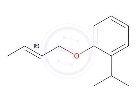 Chemical structure of Benzene, 1-(2-butenyloxy)-2-(1-methylethyl)-, (E)-(9CI)