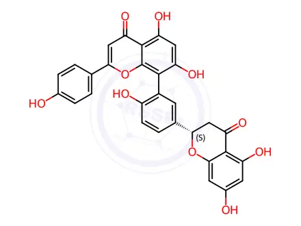 Chemical structure of 2,3-Dihydroamentoflavone