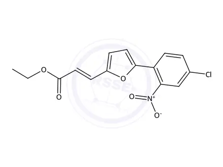 Chemical structure of Ethyl 3-(5-(4-chloro-2-nitrophenyl)furan-2-yl)acrylate