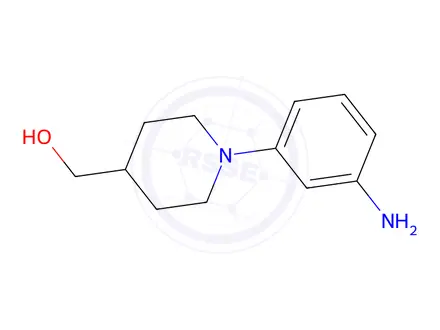 Chemical structure of 1-(3-Aminophenyl)piperidine-4-methanol
