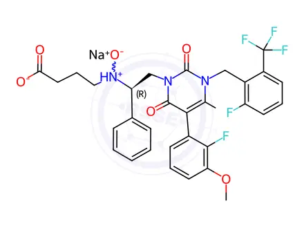 Chemical structure of Elagolix Sodium N-Oxide