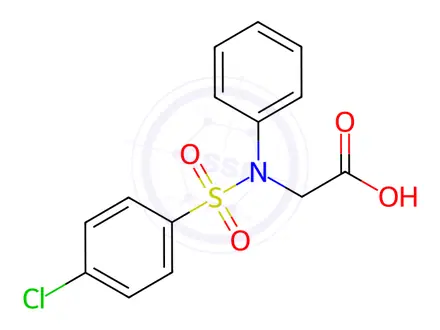 Chemical structure of 2-{[(4-chlorophenyl)sulfonyl]anilino}acetic acid