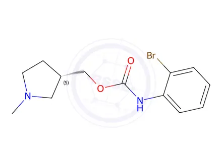 Chemical structure of (S)-(1-Methylpyrrolidin-3-yl)methyl (2-bromophenyl)carbamate