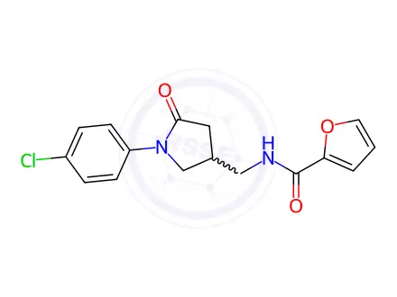 Chemical structure of N-((1-(4-Chlorophenyl)-5-oxopyrrolidin-3-yl)methyl)furan-2-carboxamide