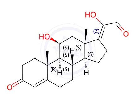 Chemical structure of (11β,17Z)-11,20-Dihydroxy-3-oxo-pregna-4,17(20)-dien-21-al