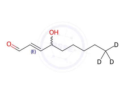 Chemical structure of trans-4-Hydroxy-2-nonenal-d3