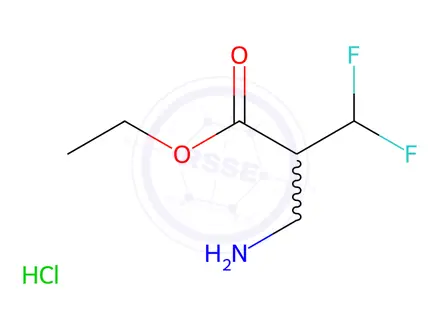 Chemical structure of Ethyl 2-(aminomethyl)-3,3-difluoropropanoate hydrochloride
