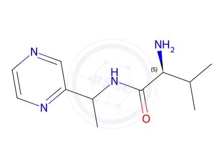 Chemical structure of 2-Amino-3-methyl-N-((S)-1-(pyrazin-2-yl)ethyl)butanamide