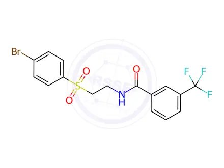 Chemical structure of N-[2-(4-Bromobenzenesulfonyl)ethyl]-3-(trifluoromethyl)benzamide