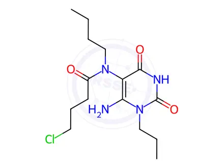 Chemical structure of n-(6-Amino-2,4-dioxo-1-propyl-1,2,3,4-tetrahydropyrimidin-5-yl)-N-butyl-4-chlorobutanamide