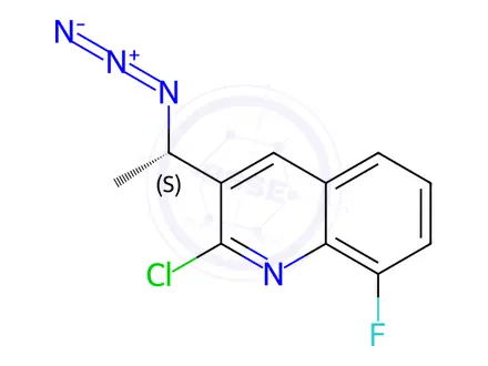 Chemical structure of (S)-3-(1-Azidoethyl)-2-chloro-8-fluoroquinoline