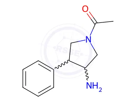 Chemical structure of 1-(3-Amino-4-phenylpyrrolidin-1-yl)ethanone