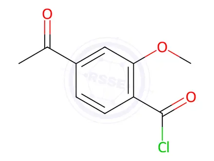 Chemical structure of Benzoyl chloride, 4-acetyl-2-methoxy-(9CI)