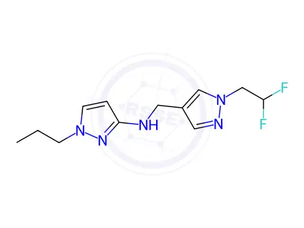 Chemical structure of N-{[1-(2,2-difluoroethyl)-1H-pyrazol-4-yl]methyl}-1-propyl-1H-pyrazol-3-amine