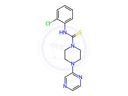 Chemical structure of N-(2-Chlorophenyl)-4-(pyrazin-2-yl)piperazine-1-carbothioamide