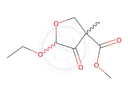 Chemical structure of 3-Furancarboxylicacid,5-ethoxytetrahydro-3-methyl-4-oxo-,methylester(9CI)