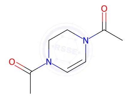 Chemical structure of Pyrazine, 1,4-diacetyl-1,2,3,4-tetrahydro-(9CI)