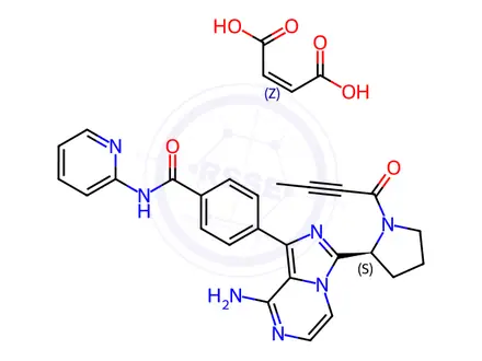 Chemical structure of Acalabrutinib Maleate