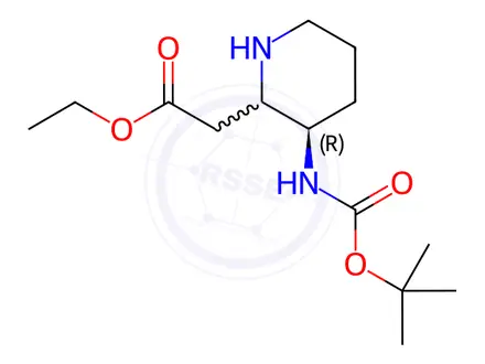 Chemical structure of Ethyl2-((3R)-3-((tert-Butoxycarbonyl)amino)piperidin-2-yl)acetate