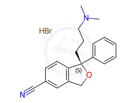 Chemical structure of rac Desfluoro Citalopram Hydrobromide