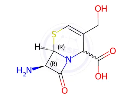 Chemical structure of (6R,7R)-7-Amino-3-(hydroxymethyl)-8-oxo-5-thia-1-azabicyclo[4.2.0]oct-3-ene-2-carboxylic Acid