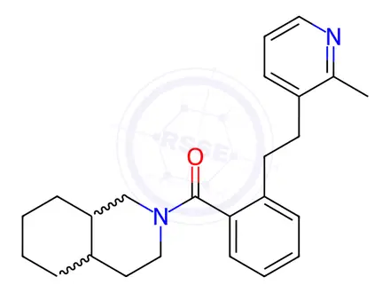 Chemical structure of (2-(2-(2-Methylpyridin-3-yl)ethyl)phenyl)((4aR,8aR)-octahydroisoquinolin-2(1H)-yl)methanone