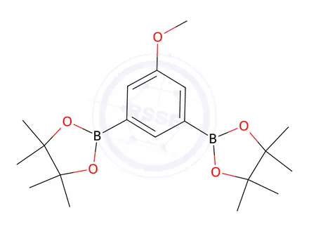 Chemical structure of 1,3,2-Dioxaborolane, 2,2'-(5-methoxy-1,3-phenylene)bis[4,4,5,5-tetramethyl-