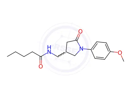 Chemical structure of N-((1-(4-Methoxyphenyl)-5-oxopyrrolidin-3-yl)methyl)pentanamide