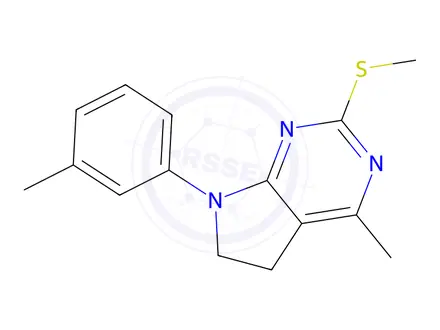 Chemical structure of 4-Methyl-2-(methylthio)-7-(m-tolyl)-6,7-dihydro-5H-pyrrolo[2,3-d]pyrimidine