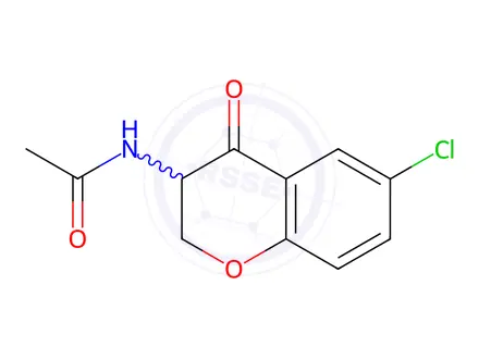 Chemical structure of N-(6-Chloro-4-oxochroman-3-yl)acetamide
