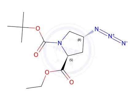 Chemical structure of (4R)-1-Boc-4-azido-L-proline ethyl ester