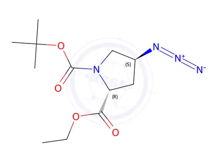 Chemical structure of (4S)-1-Boc-4-azido-D-proline ethyl ester