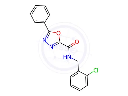 Chemical structure of N-(2-Chlorobenzyl)-5-phenyl-1,3,4-oxadiazole-2-carboxamide