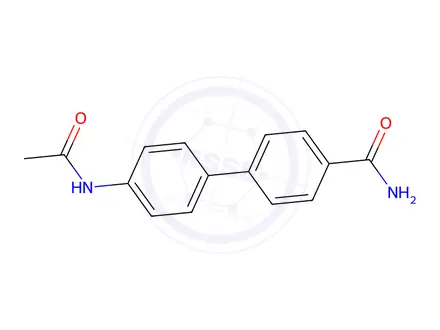 Chemical structure of 4’-Acetamidobiphenyl-4-carboxamide