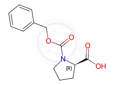 Chemical structure of (+)-Z-D-Proline