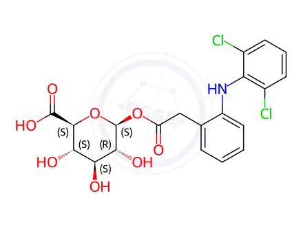 Chemical structure of Diclofenac Acyl-β-D-glucuronide