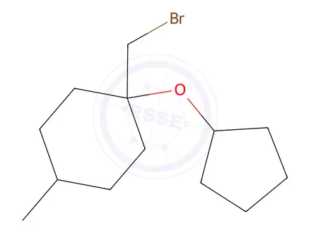 Chemical structure of 1-(Bromomethyl)-1-(cyclopentyloxy)-4-methylcyclohexane