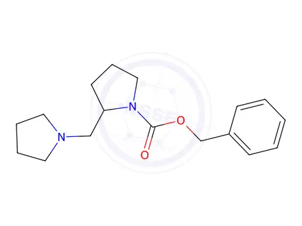 Chemical structure of 2-PYRROLIDIN-1-YLMETHYL-PYRROLIDINE-1-CARBOXYLIC ACID BENZYL ESTER