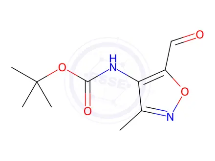 Chemical structure of (5-Formyl-3-methyl-isoxazol-4-yl)-carbamic acid tert-butyl ester