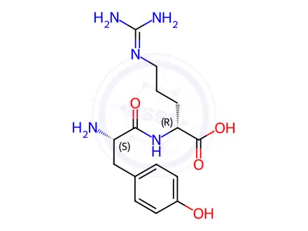 Chemical structure of (D-Arg2)-Kyotorphin acetate salt H-Tyr-D-Arg-OH acetate salt