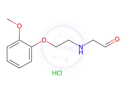 Chemical structure of 2-((2-(2-Methoxyphenoxy)ethyl)amino)acetaldehyde Hydrochloride