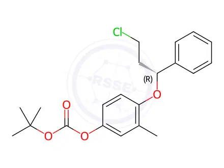 Chemical structure of (R)-3-Chloro-1-phenyl-1-[2-methyl-4-[(tert-butoxycarbonyl)oxy]phenoxy] propane