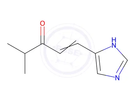 Chemical structure of 1-(1H-Imidazol-4-yl)-4-methylpent-1-en-3-one