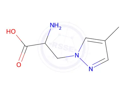 Chemical structure of 2-Amino-3-(4-methyl-1H-pyrazol-1-yl)propanoic Acid Hydrochloride