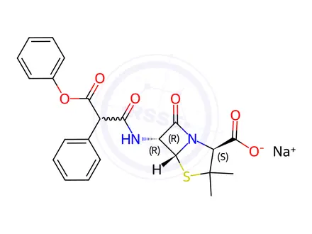 Chemical structure of Carfecillin (Sodium)