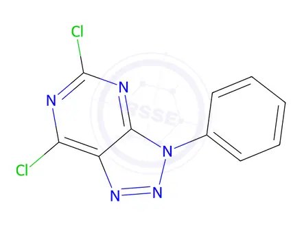 Chemical structure of 5,7-Dichloro-3-phenyl-3H-[1,2,3]triazolo[4,5-d]pyrimidine