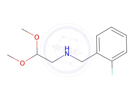 Chemical structure of N-(2-fluorobenzyl)-2,2-dimethoxyethan-1-amine
