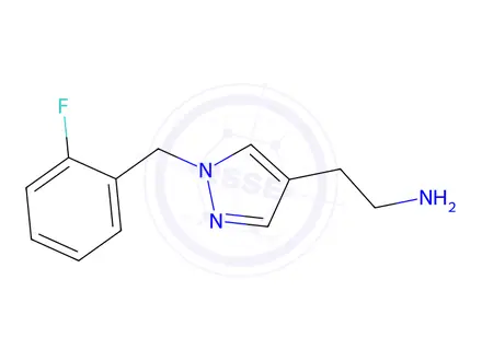 Chemical structure of 2-{1-[(2-Fluorophenyl)methyl]-1H-pyrazol-4-yl}ethan-1-amine